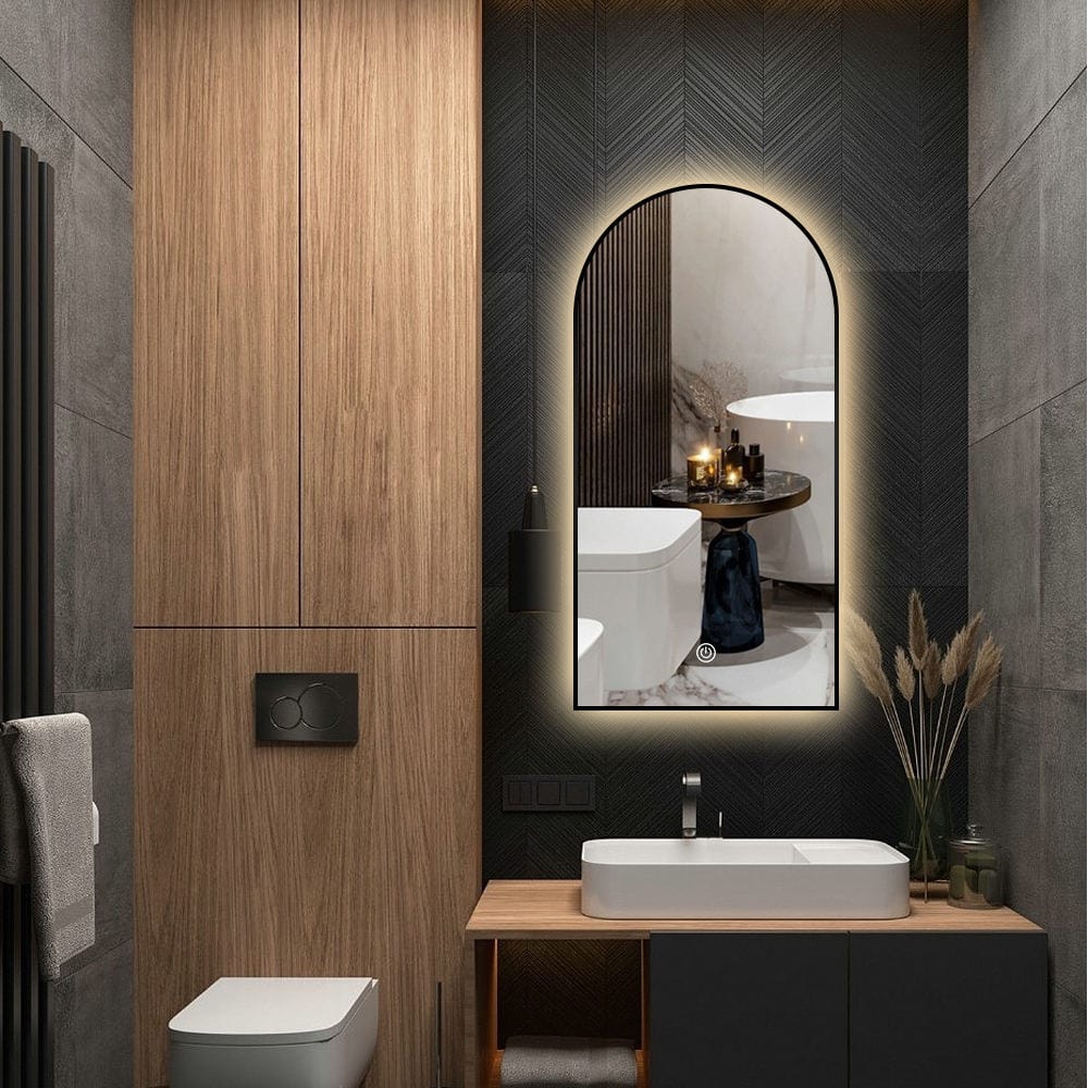 Arch Mirror with Aluminum Frame & LED backlit Lights AM-03 - Image 4