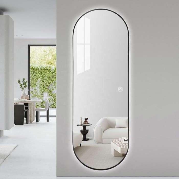 Full Length Mirror with Aluminum Frame & LED backlit Lights FM-11