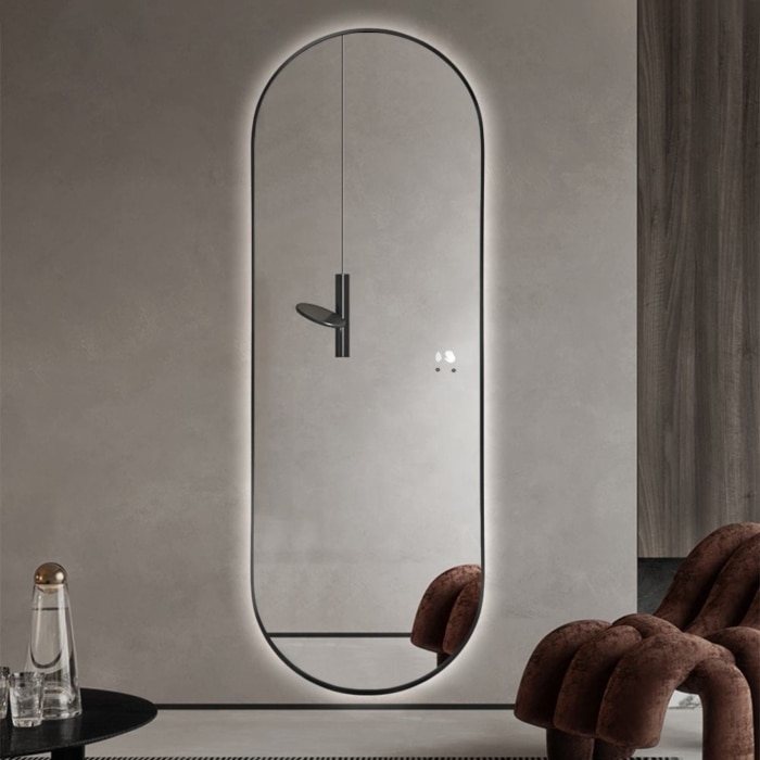 Full Length Mirror with Aluminum Frame & LED backlit Lights FM-11 - Image 3