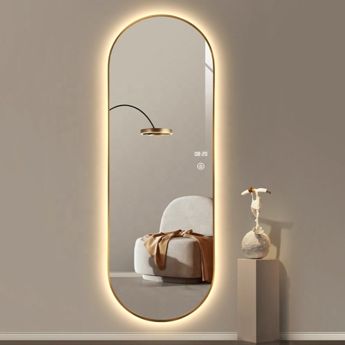 Full Length Mirror with Aluminum Frame & LED backlit Lights FM-11 - Image 2