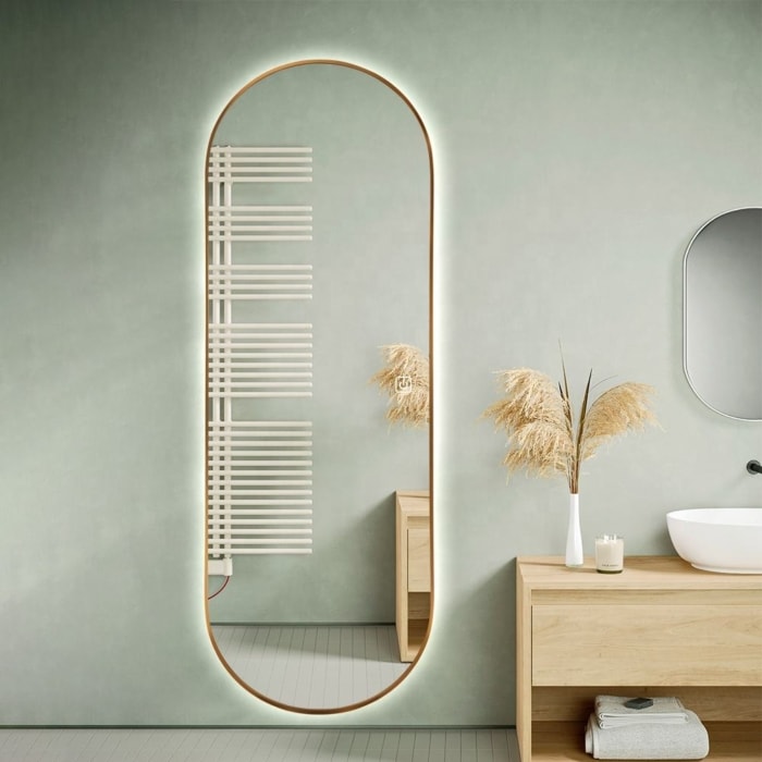 Full Length Mirror with Aluminum Frame & LED backlit Lights FM-11 - Image 4