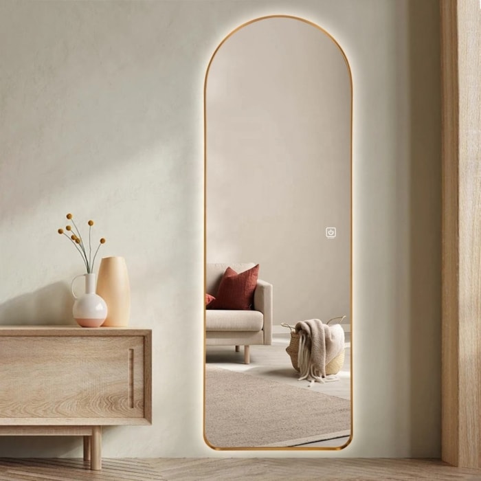 Full Length Mirror with Aluminum Frame & LED backlit Lights FM-12