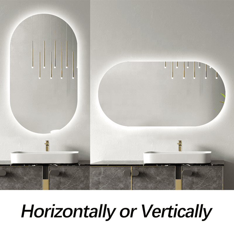 Frameless Oval Mirror with LED backlit Lights OM-05 - Image 4