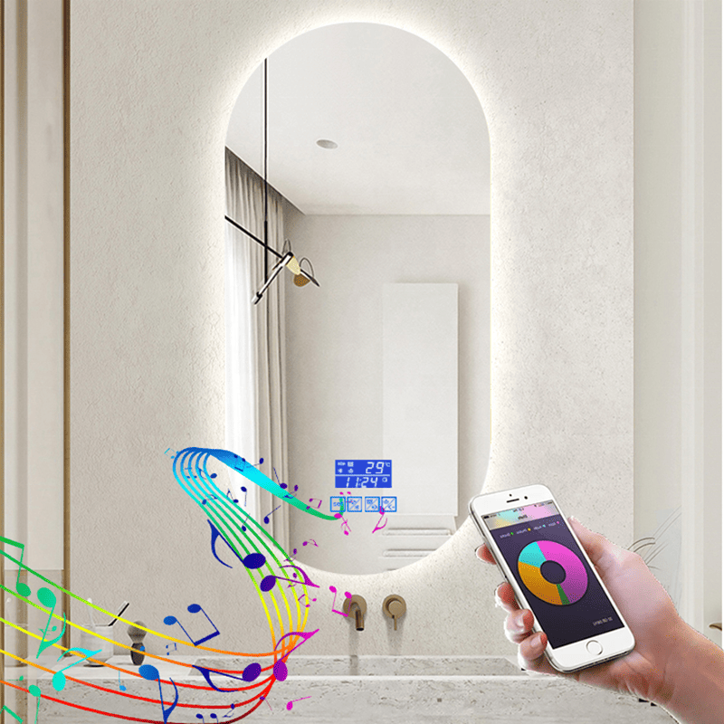 Frameless Oval Mirror with LED backlit Lights OM-05 - Image 3