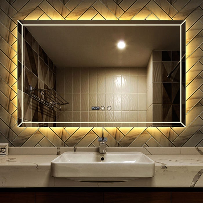 Frameless Rectangle Mirror with LED backlit Lights RC-11 - Image 2