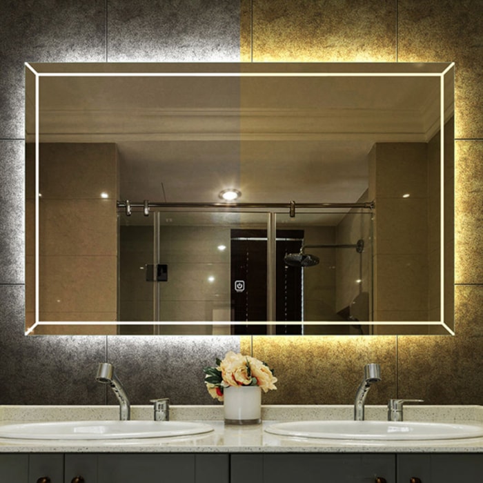 Frameless Rectangle Mirror with LED backlit Lights RC-11 - Image 3