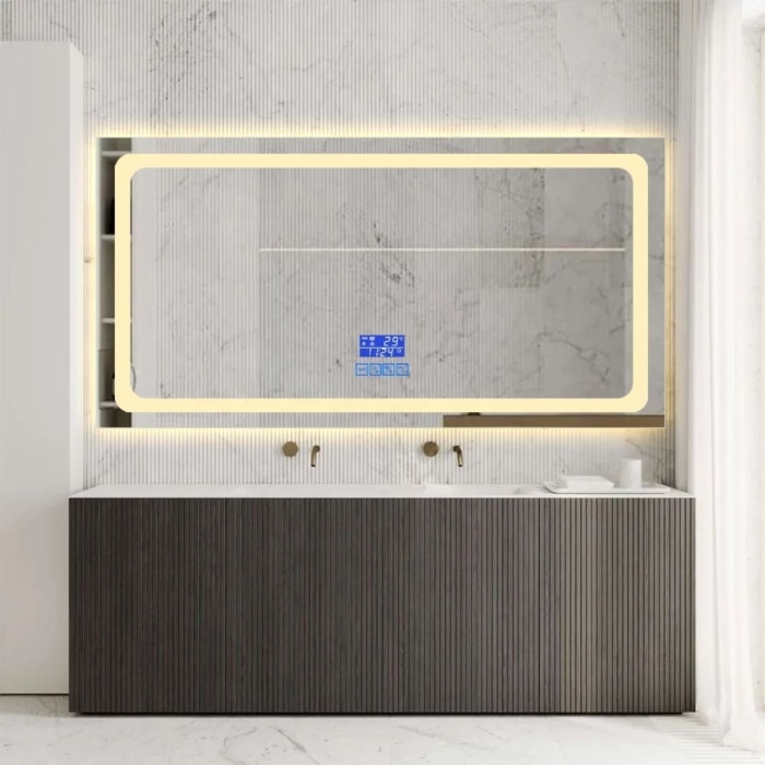 Frameless Rectangle Mirror with LED backlit Lights RC-12 - Image 3