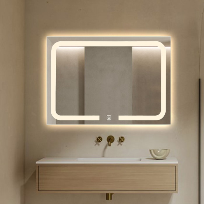 Frameless Rectangle Mirror with LED backlit Lights RC-13 - Image 6