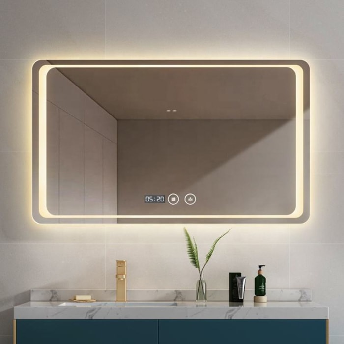 Rounded Rectangle Mirror with LED backlit Lights  RC-19