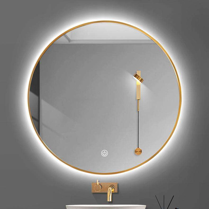 Round Mirror with Aluminum Frame & LED backlit Lights RM-07 - Image 6