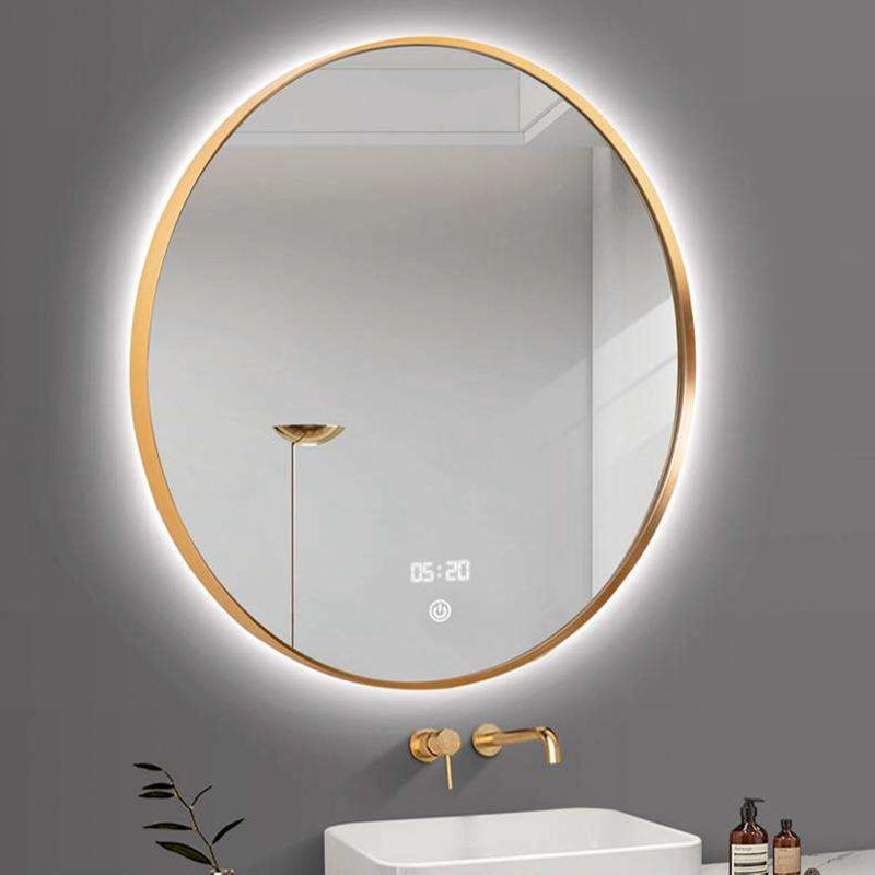 Round Mirror with Aluminum Frame & LED backlit Lights RM-07 - Image 5